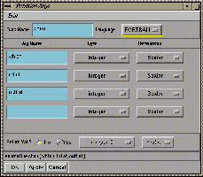 The Function Args Window for Fortran Users
