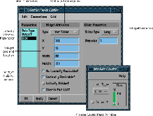Selecting a Widget in the Control Panel Editor
