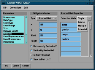 Scrolled List Properties