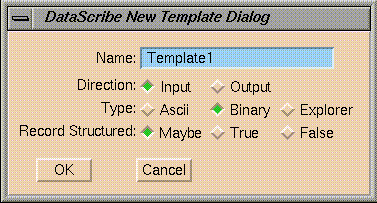 New Template Dialog Box