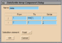 Component Dialog Window for Data Values
